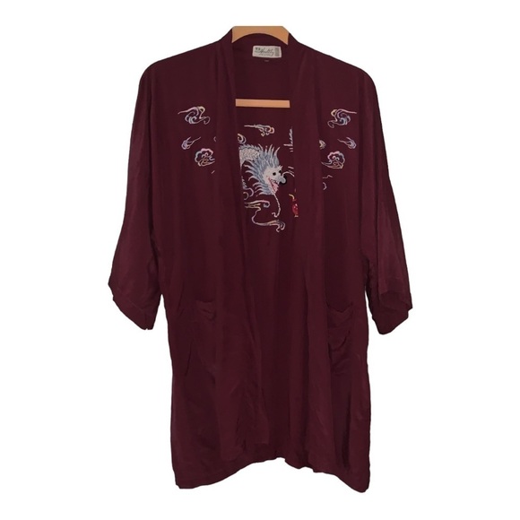 Kimono-Embroidered Dragon- Vintage - Picture 2 of 7